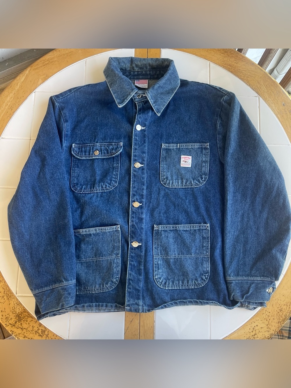 Vintage Pointer Brand Denim Chore Coat XL USA Made Bristol TN Workwear Jacket